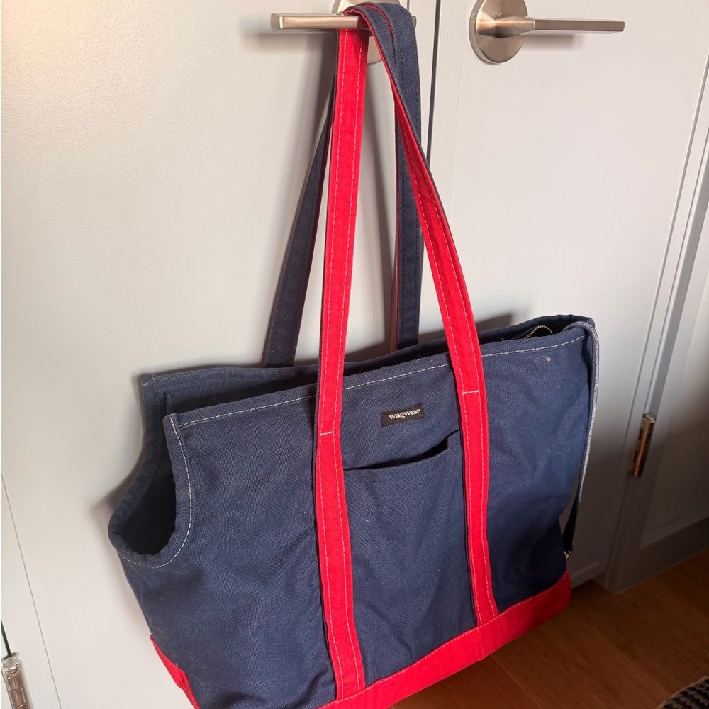 Chic Pet Carrier Tote - Blue and Red - Picture 4 of 9
